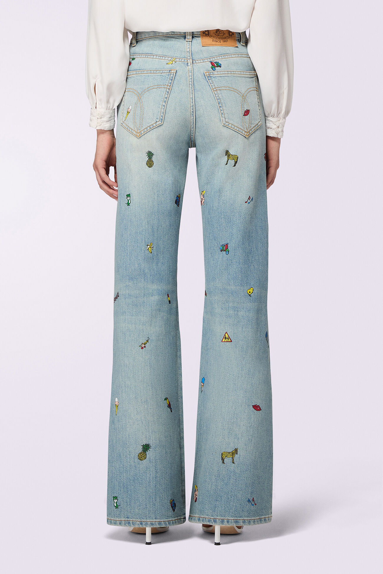Toys Print Wide Leg Jeans Light Blue